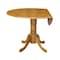 International Concepts Round 42 in Round Dual Drop Leaf Pedestal Table, Oak, 42 W, 42 L, 29.5 in H, Wood, Oak T04-42DP - alternate 9